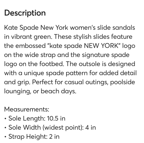 NWT Kate Spade New York Black and Green Women's Slides - Picture 10 of 10